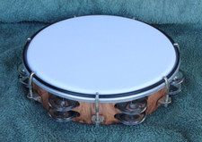 Tambourine for Adults, Plastic Drum, Double Row Metal Jingle, Turnable Keys