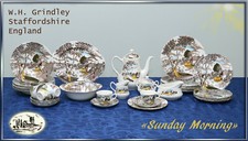 Speise+ Kaffeeservice "Sunday Morning" von Grindley England teller platte kanne