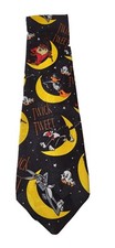 Vintage 1995 Looney Tunes Taz Devil Mummy Moon Twick or Tweet Halloween Neck Tie