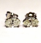 New 14k white gold SI1-3 J 1.05ct marquise diamond stud earrings 0.9g Natural — photo 2