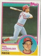 FREE SHIPPING-MINT-1983 Topps Paul Householder #34 PLUS REDS BONUS CARDS