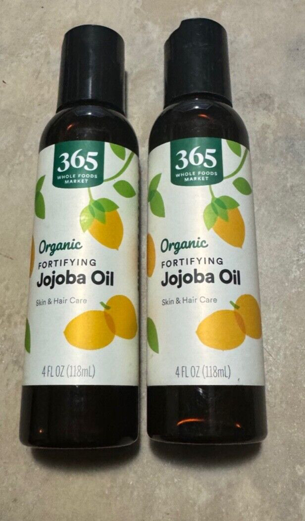 Aceite de jojoba orgánico de mercado de alimentos integrales - lote de dos botellas de 4 oz