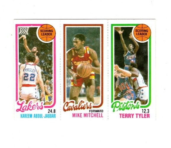 1980-81 Topps Kareem Abdul-Jabbar Mike Mitchell & Terry Tyler #81