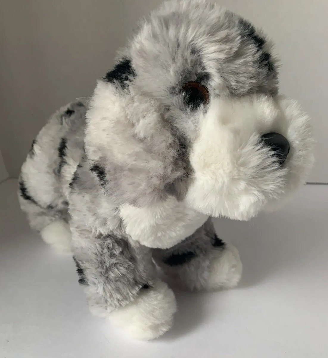 Douglas Cuddle Toys AUSSIE PUPPY Dog Miles Plush Soft Gray Spotted