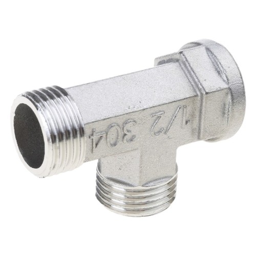G1/2" Tee 3 Way Plumping Pipe Fittings Stainless Steel T type Threaded Valve - Picture 4 of 26