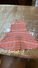 Girls Sundress, Cotton, Jersey, Peach Color, Size S 6-7