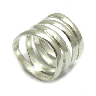 Stilvoller breiter Sterling Silber Ring massiv 925 Band Handarbeit Kaiserin R001226