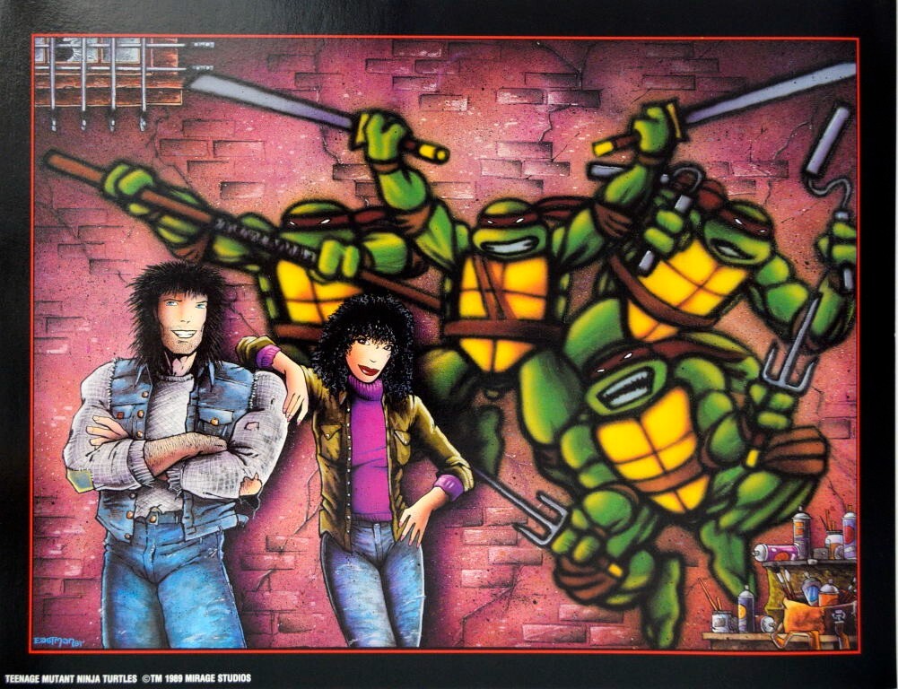 TEENAGE MUTANT NINJA TURTLES Print APRIL & CASEY 1989 Mirage