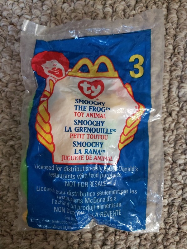 1999 Ty SMOOCHY the Frog McDonald's Happy Meal Teeny Beanie #3 NEW
