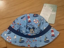 Disney Baby Disney Store Bucket Hat Baby Sun Hat UPF 50+ Mickey Boats NEW