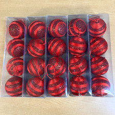 Set of 20 Red 2.5" Christmas Tree Bulb Ornament Hanging Ball