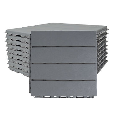 9PK 12X12''Plastic Tiles Interlocking Snap-in Deck Water Proof Flooring IndoorOut