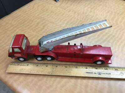 Tonka Swivel Aerial Ladder Fire Truck Tractor and Trailer, Rare