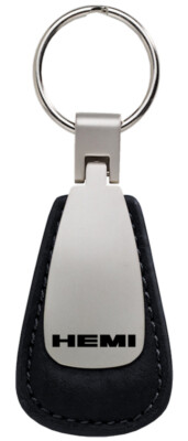 Mopar Leather Teardrop Key Chain (Black)