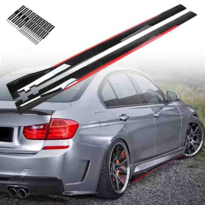 For  BMW F30 3-Series M-T M-sport 12-18 Red Line Style Side Skirts Lip Pair-New