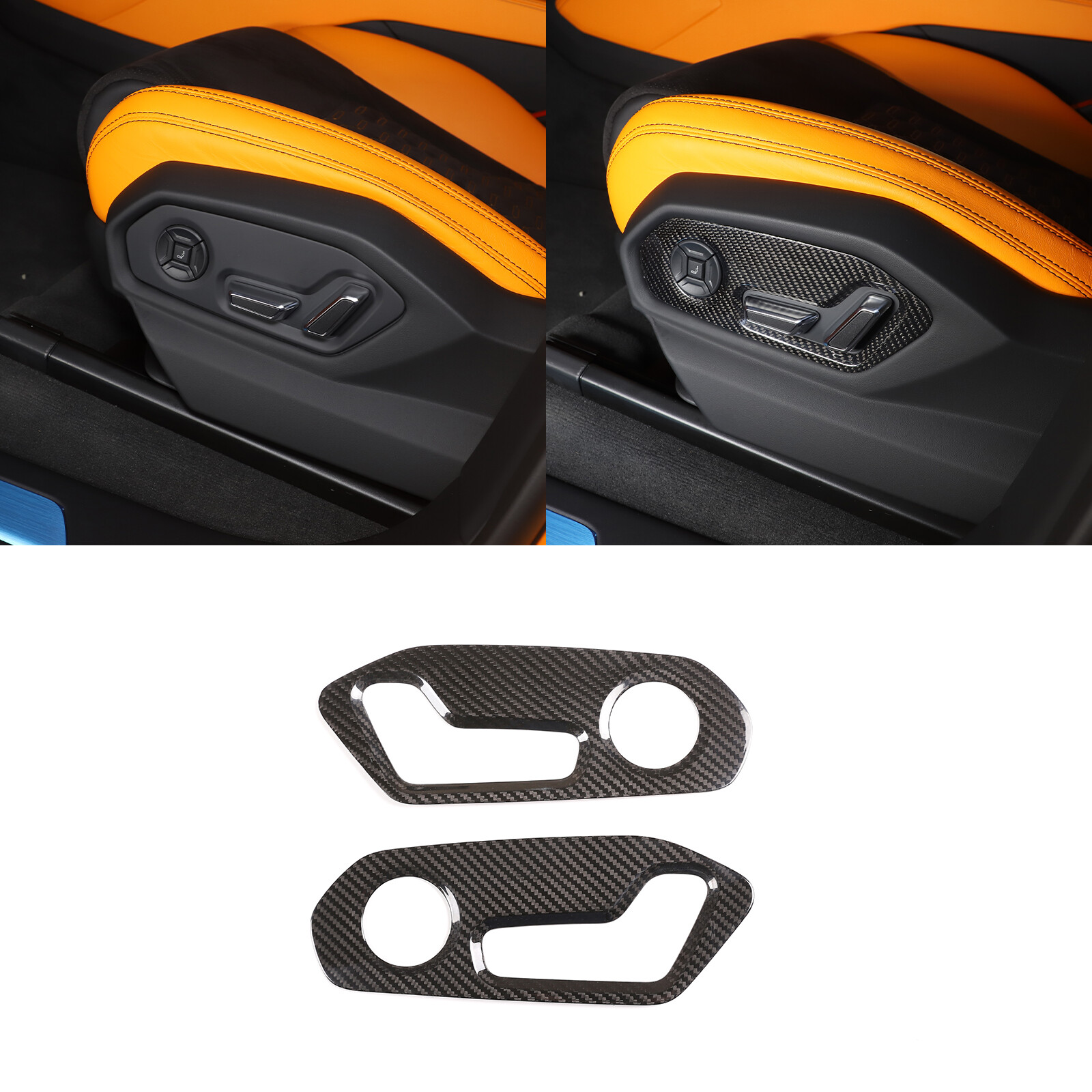 Dry Carbon Fiber Seat Adjust Handle Switch Panel Fit for LAMBORGHINI URUS 2018+
