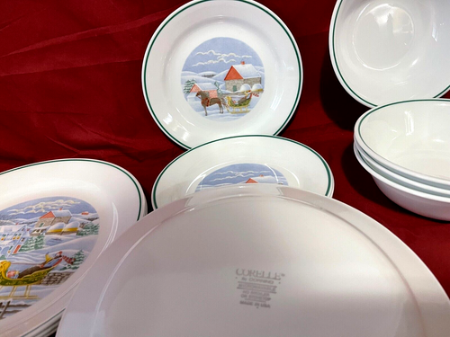 Corelle Country Memories Set Of 4 Each Dinner & Salad Plates & Cereal/Soup Bowls - Picture 2 of 2