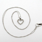 10K White Gold 18 Diamond Heart Pendant Necklace 19" [N108] — photo 1