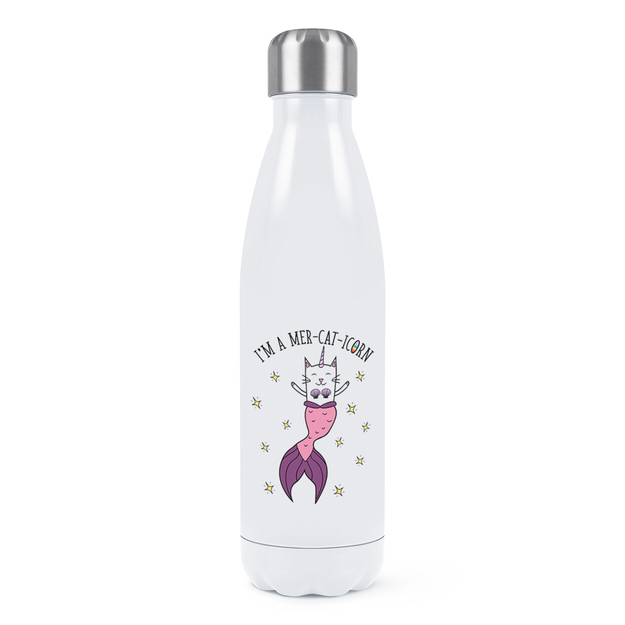 I'm A Mer-cat-icorn Double Wall Water Bottle Mermaid Caticorn Cat Unicorn