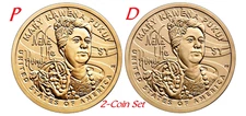 2-coin-set 2025 P D Native American Mary Kawena Pukui Dollar $1