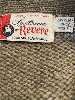 Vintage 60s Revere Sportswear Kurt Cobain Style Wool Green