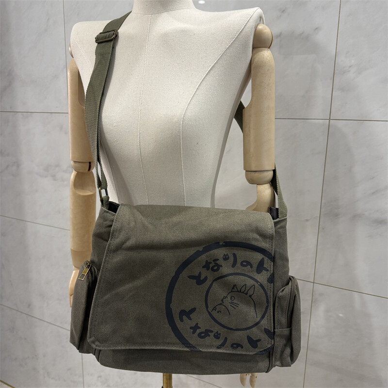 totoro gray canvas anime unisex shoulder bag Women  Messenger Bag cross body bag