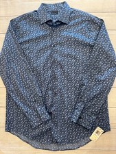 Van Heusen Button Up Stain Shield 17-17.5 34/35 Slim Fit Stretch Long Sleeve