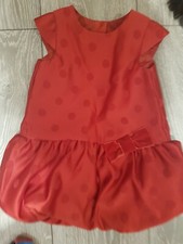 George Girls Red Dress Age 6-9 Months