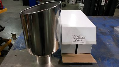 Pypes 5'' inlet 10'' outlet 18'' Long Polished Stainless Steel Tip EVT510, 5x10x18