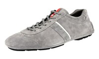 Prada Wildleder Montecarlo Linea Rossa Sneaker - 4E2599 - Grau Neu - 6,5 40,5