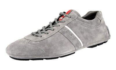 PRADA Wildleder Montecarlo Linea Rossa Sneaker - 4E2599 - Grau NEU -  6 40