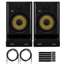 KRK Rokit RP8 G5 8" Studio Monitors 2-Pack with Cables  Isolator Pads