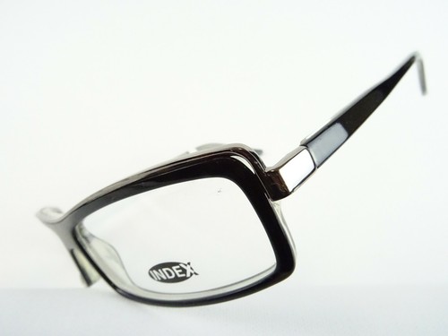 Gafas de hombre montura de gafas con lentes estrechas negro plata rectangular talla M - Imagen 2 de 6