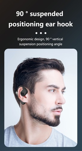 Wireless Bluetooth 5.4 Headset Business Handsfree Ear Hook Earphones With Mic - Picture 10 of 14