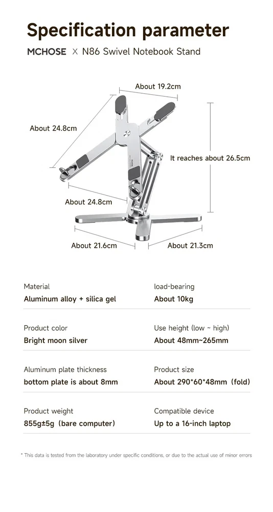 360° Rotating Laptop Stand with Heat Dissipation - Foldable Holder