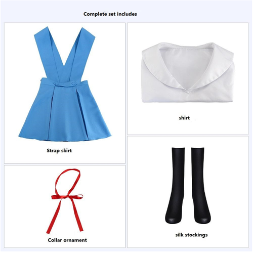 Neon Genesis Evangelion/EVA Ayanami Rei Escuela Marinero Disfraz Baile de graduación Vestido - Imagen 6 de 10