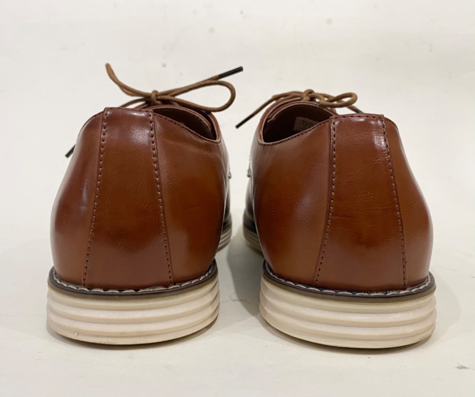 Vostey Men’s Shoes Size 13 Brown Faux Leather Lace Up Business Casual eBay