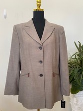 NWT Kasper Women s Career Beige Polyester Blend Blazer Jacket Size 14, 148