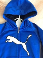 NWT Puma Boys 2 Piece Hoodie and Pants Set Size 4 Blue and Black Color