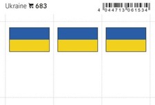 6 Lindner 683 Ukraine Sticker Flags Signetten