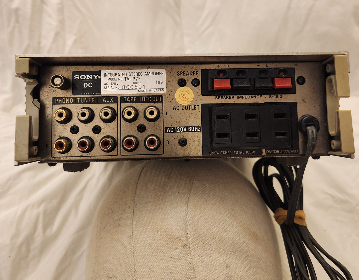 SONY TA-P7F INTEGRATED STEREO AMPLIFIER, Untested, Lights Up
