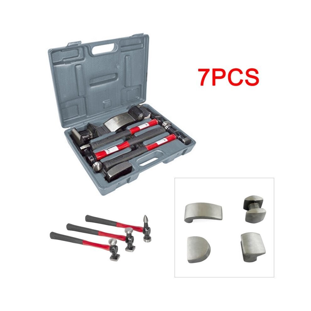 7Pc Car Auto Body Panel Repair Tool With Fibre Body Beating Hammer Set Red&Black eBay