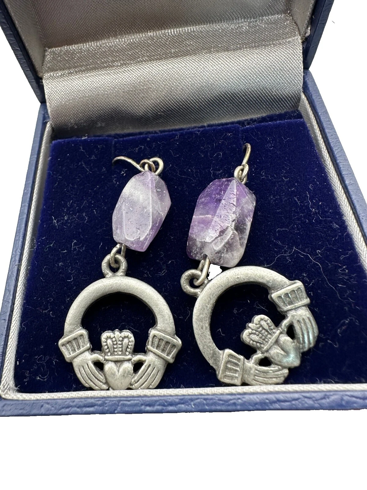 Модные серьги с аметистовым оловянным аметистом