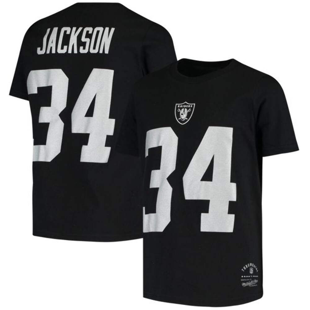 Mitchell & Ness Bo Jackson Youth Black Los Angeles Raiders T-Shirt
