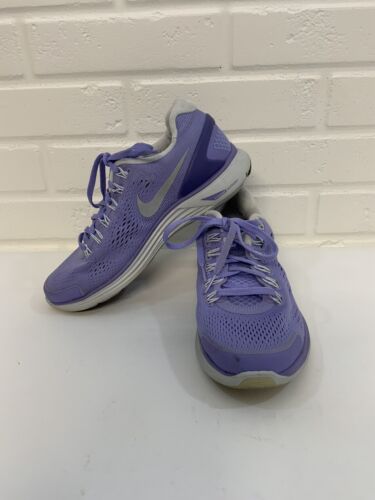Nike Womens Lunarglide 4 Athletic Sneakers Running Shoes Purple Size 7.5 - 第 1/8 張圖片