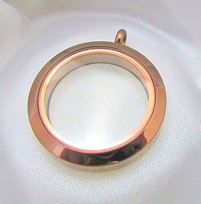 316L Stainless Steel Waterproof Floating Memory Locket Necklace Toggle Chain