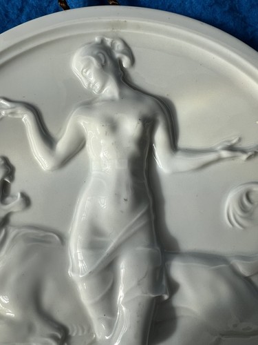Piatto in rilievo da parete porcellana Rosenthal design Ferdinand Liebermann Art Nouveau - Foto 3 di 9