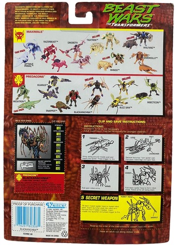 Transformers Beast Wars Deluxe Class Blackarachnia 1996 Action Figure NEW Kenner - Picture 2 of 6