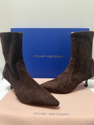 Stuart Weitzman Women's Suede Naomi Booties 10B Brown