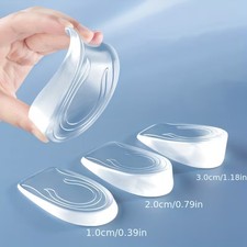 Lift Up Silicone Gel Taller Height Increase Shoe Insoles Heel Insert Pad